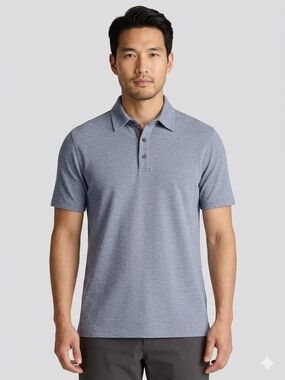 Men's Slate Blue Polo Shirt - Classic Short-Sleeve